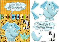 Cute Elephant Age 2 Decoupage