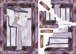 Lilac and Gold Modern Lady Wavey Edge Corner Stacker