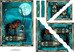 Horse and Duckling Triangle Wavey Edge Corner Stacker