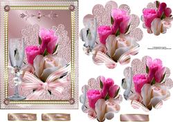 Roses and Champagne Flower Shape Pyramage