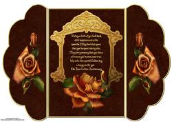 Golden Wedding Anniversary Wavey Edge Fold Back with Verse