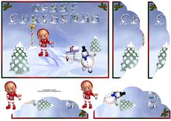 Merry Christmas Snow Scene Wavey Edge Side Stacker