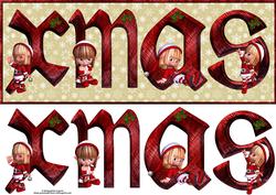 Xmas Elfs Christmas Large Dl Card with Decoupage