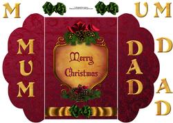 Christmas Mum/dad Shell Edge Fold Back Card