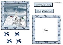 Christmas Polar Bear/penguin Scene Shaker Card