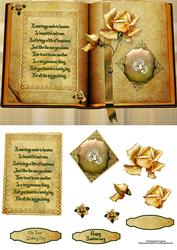 Wedding/anniversary Book with Poem and Decoupage