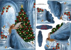 Christmas Robin Fairy with Wavey Edge Corner Stacker