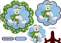Beary Christmas Flower Shape Plate with Pyramage