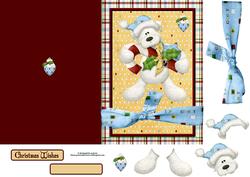 Christmas Wishes Bear Cut & Fold Card