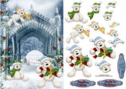 Beary Christmas Garden Party with Decoupage