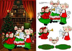 Carol Singing Mice Decoupage