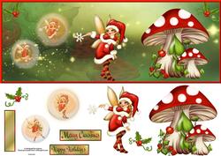 Christmas Fairy Scene Dl Size with Decoupage