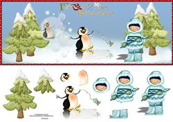 Fun on Ice Large Dl with Decoupage