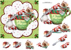 Teaspoon of Christmas Peppermint Joy with Decoupage