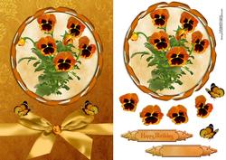 Butterfly Pansies with Topper and Decoupage