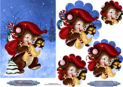 Christmouse Post-mouse with Flower Shaped Pyramage