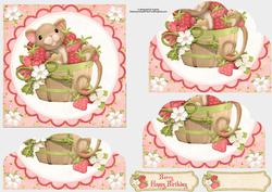 Berry Happy Birthday Mouse with Wavey Bottom Stacker