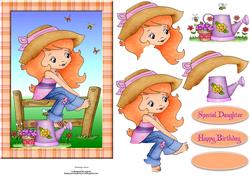 Little Country Girl with Decoupage