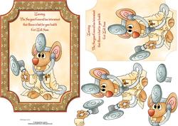 Doctor Mouse Warning with Topper & Decoupage