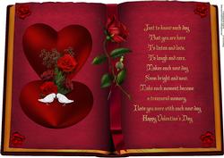 Roses & Hearts Valentine Book Sheet with Poem