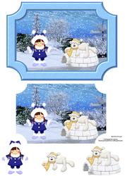 Winter Friends with Decoupage