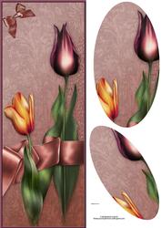 Tulips Large Dl Card with Oval Pyramage