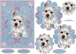 Floral Westie with Flower Shaped Pyramage