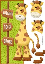 Birthday Giraffe Large Dl with Decoupage