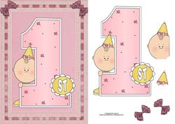Baby Girl First Birthday with Decoupage