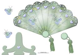 Floral Hearts & Butterflies Fan Sheet