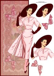 Pink Elegance Large Dl with Decoupage