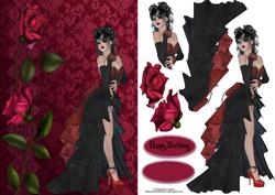 Elegant Lady & Roses with Decoupage