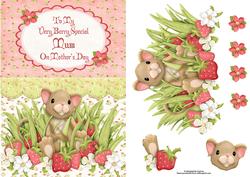 Berry Special Mothers Day Mouse with Decoupage