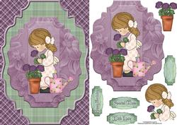 Little Flower Girl with Decoupage
