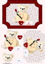 I Love You Bear with Decoupage