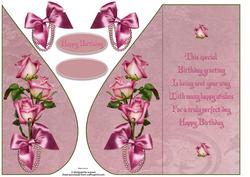 Sweet Roses Tear Drop with Verse and Decoupage