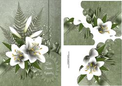 White Lily's Sympathy Card with Wavey Edge Corner Stacker