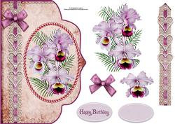 Orchid and Lace Fancy Edge with Decoupage