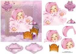 Baby Girl with Decoupage