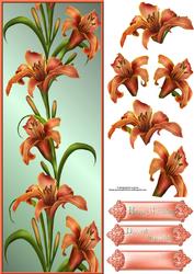 Golden Lily's Large Dl with Decoupage