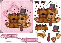 Love Pups with Decoupage
