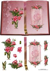 Mothers Day Floral Booksheet with Verse and Decoupage