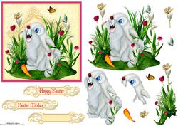 Easter Bunny & Butterflies with Decoupage