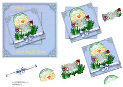Special Little Boy Easter Card with Decoupage
