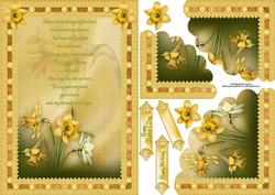 Daffodils with Verse Wavey Edge Corner Stacker