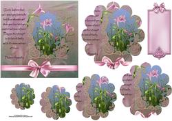 Pink Lily's & Verse Sympathy with Flower Shape Pyramage