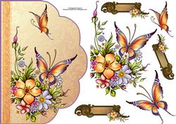 Floral Butterflies Fancy Edge with Decoupage