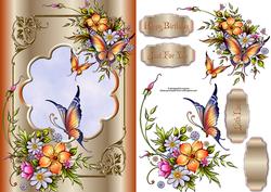 Butterfly Daisies with Decoupage