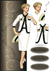 50's Fashion Large Dl with Decoupage