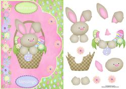 Bunny Love Blessings Fancy Edge with Decoupage